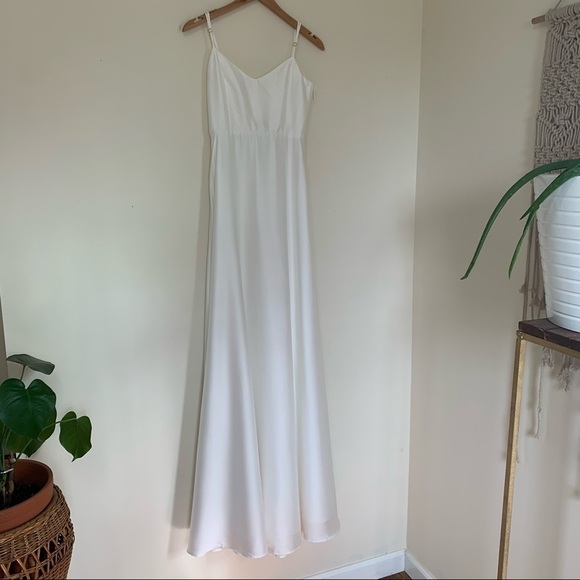 Show Me Your Mumu Faith Maxi Dress in‎ Ivory Luxe Satin sz XXS - Picture 3 of 8